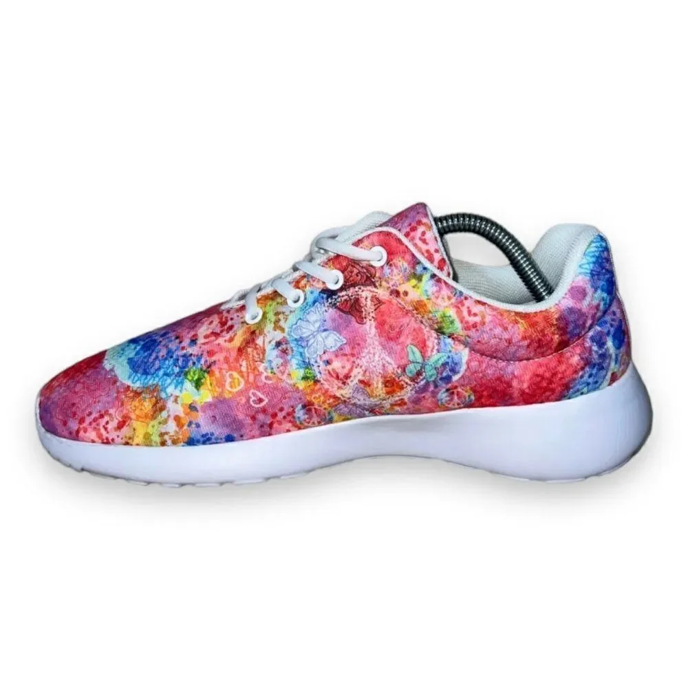 Yes‎ We Vibe Peace and Butterflies Pink Women's 9.5